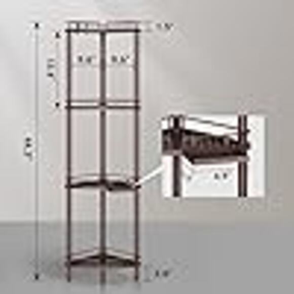 Corner Shower Caddy Standing, Rustproof Metal Shower Organizer w/ Soap Holder - Picture 2 of 2